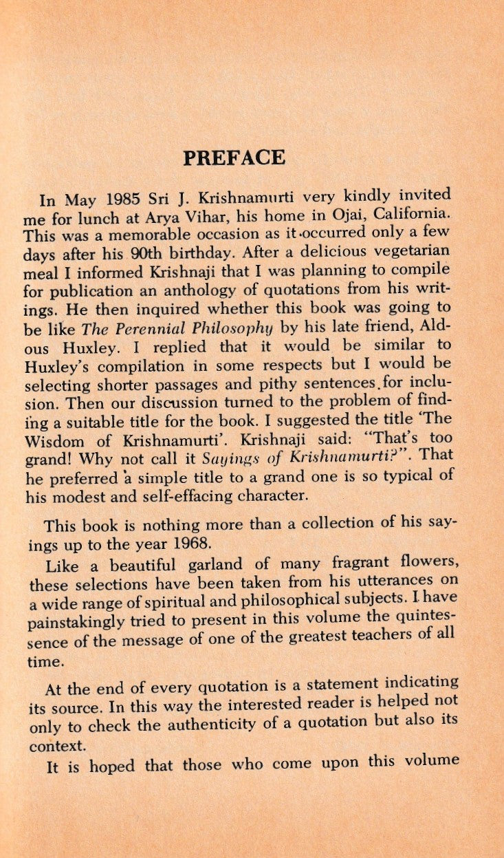 Sayings of J. Krishnamurti