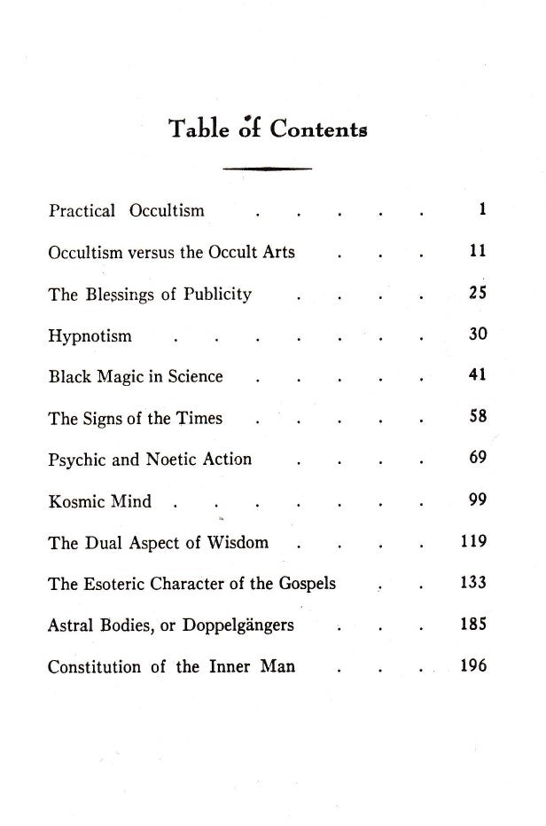 Studies in Occultism