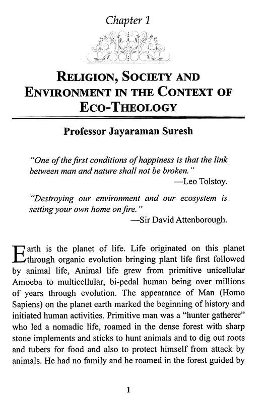 Indian Eco Theology: Theory and Practice