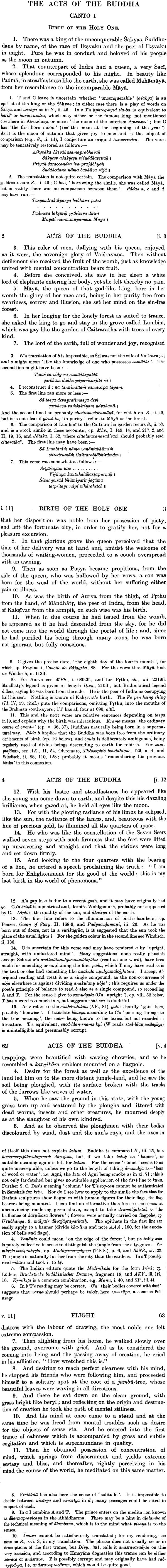 Asvaghosa's Buddhacarita or Acts of the Buddha