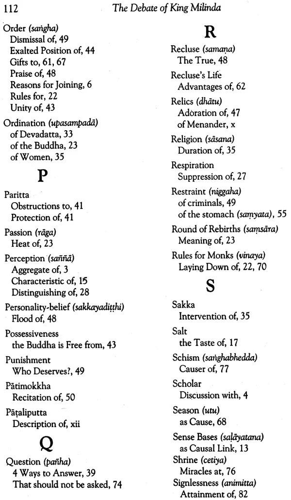 The Debate of King Milinda: An Abridgement of the Milinda Panha