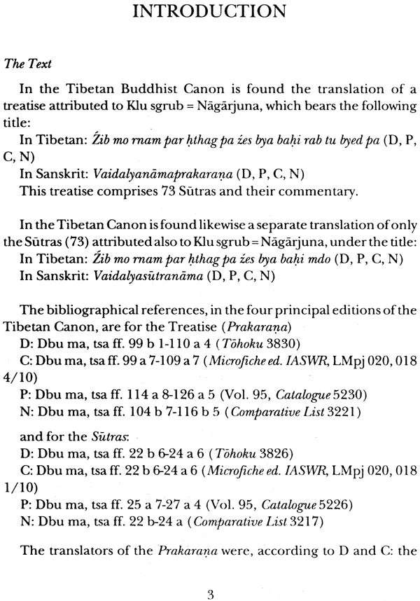 Nagarjuna's Refutation of Logic (Nyaya) Vaidalyaprakarana: Tibetan Text, English Translation Commentary with Introduction and Notes