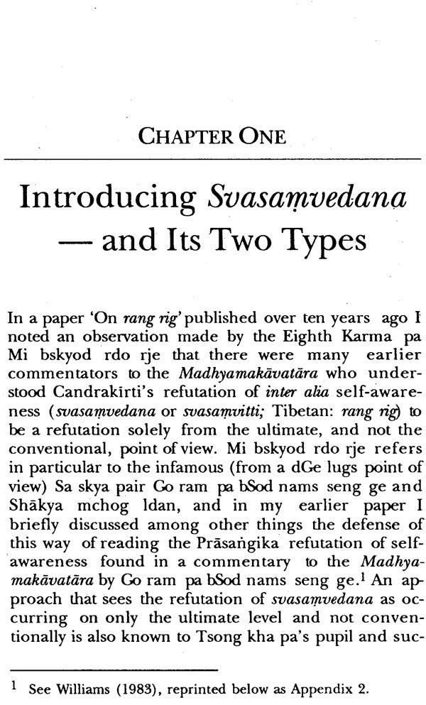 The Reflexive Nature of Awareness: A Tibetan Madhyamaka Defence