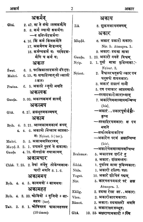 A Concordance to the Principal Upanisads and Bhagavadgita