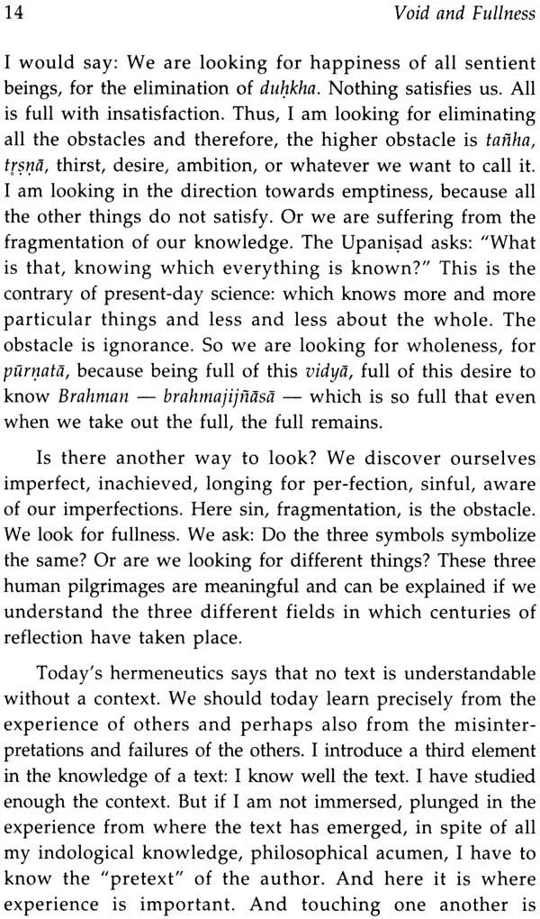 Void and Fullness in the Buddhist, Hindu and Christian Traditions,Sunya – Purna – Pleroma