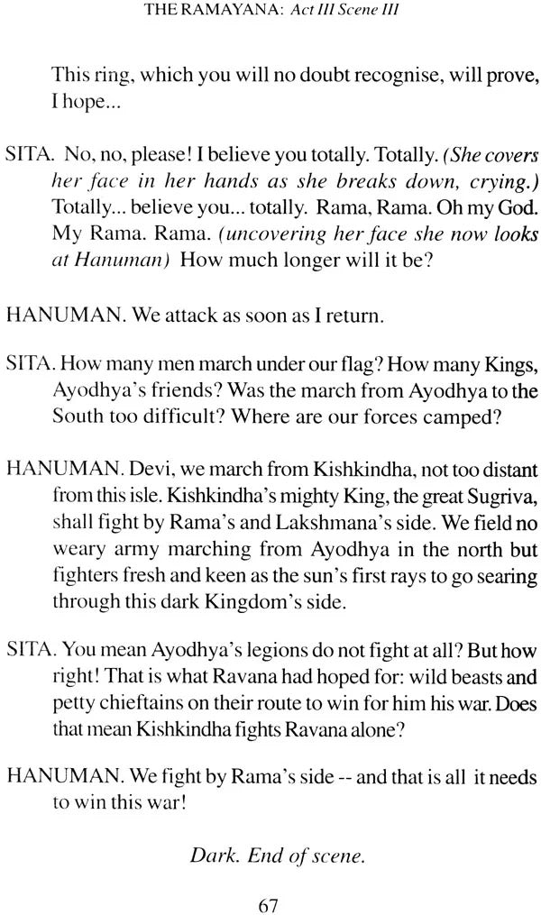 The Ramayana,The Epic, As A Play In English