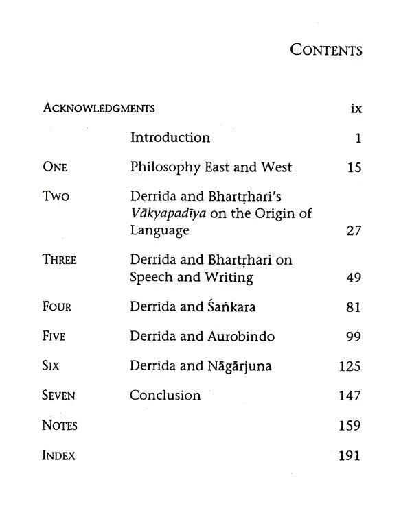 Derrida and Indian Philosophy