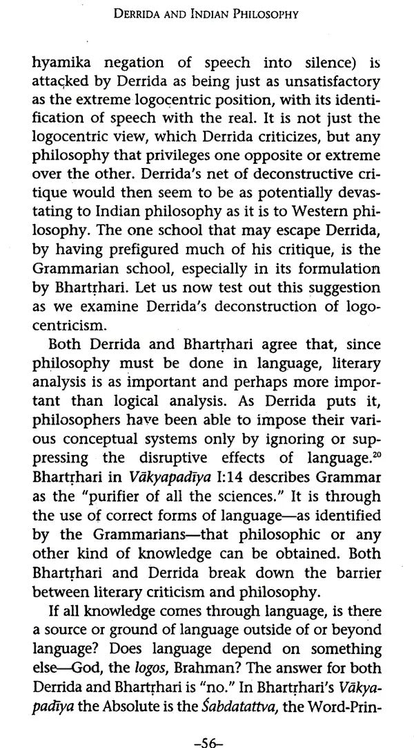 Derrida and Indian Philosophy