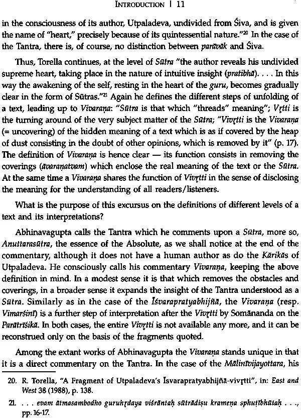 Abhinavagupta’s Hermeneutics of the Absolute Anuttaraprakriya An Interpretation of his Paratrisika Vivarana