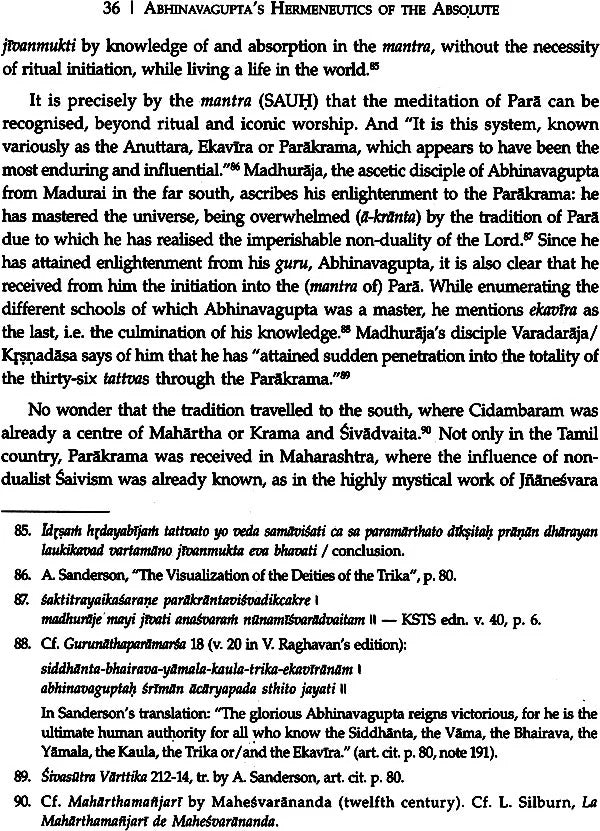 Abhinavagupta’s Hermeneutics of the Absolute Anuttaraprakriya An Interpretation of his Paratrisika Vivarana