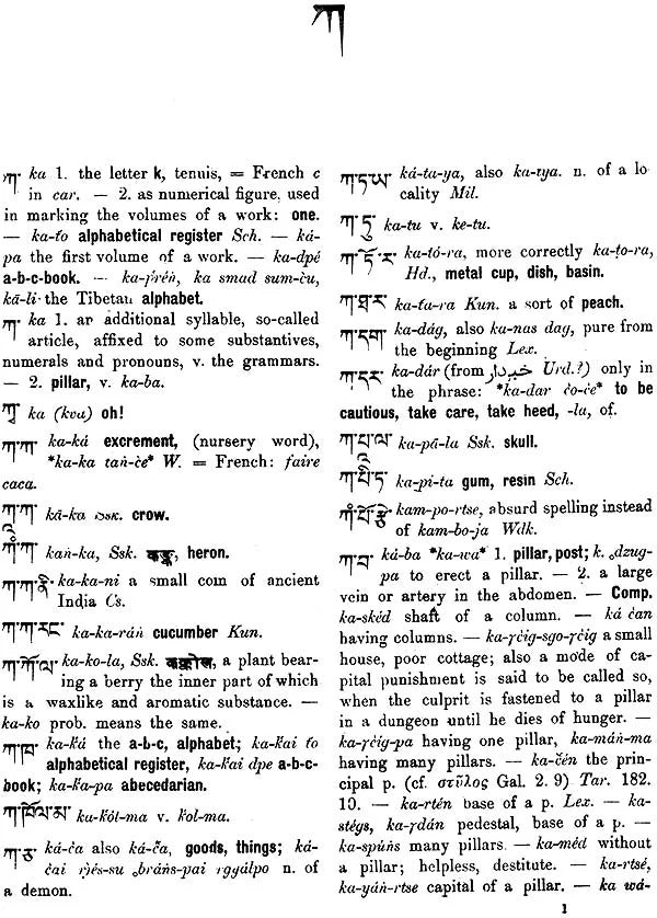 A Tibetan English Dictionary: Enlarged Edition