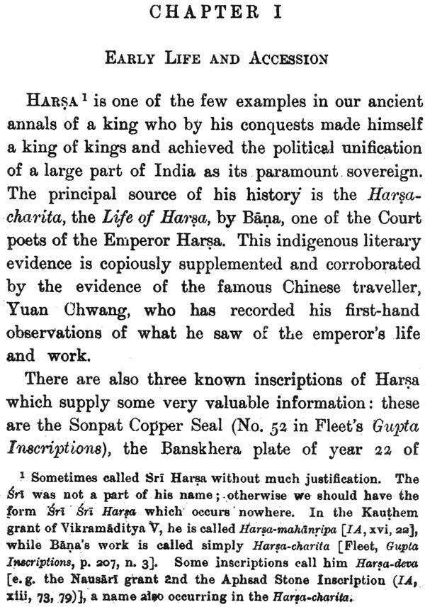 Harsha: Calcutta University Readership Lectures 1925