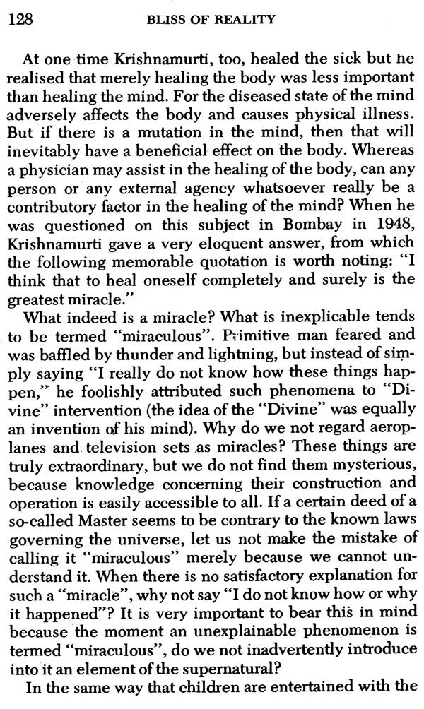 Bliss of Reality: Essays on J. Krishnamurti's Extraordinary Insights into life