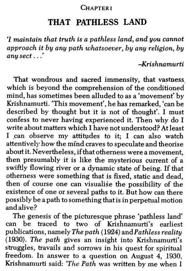 That Pathless Land: Essays on the Beauty and Uniqueness of J. Krishnamurti's Teachings