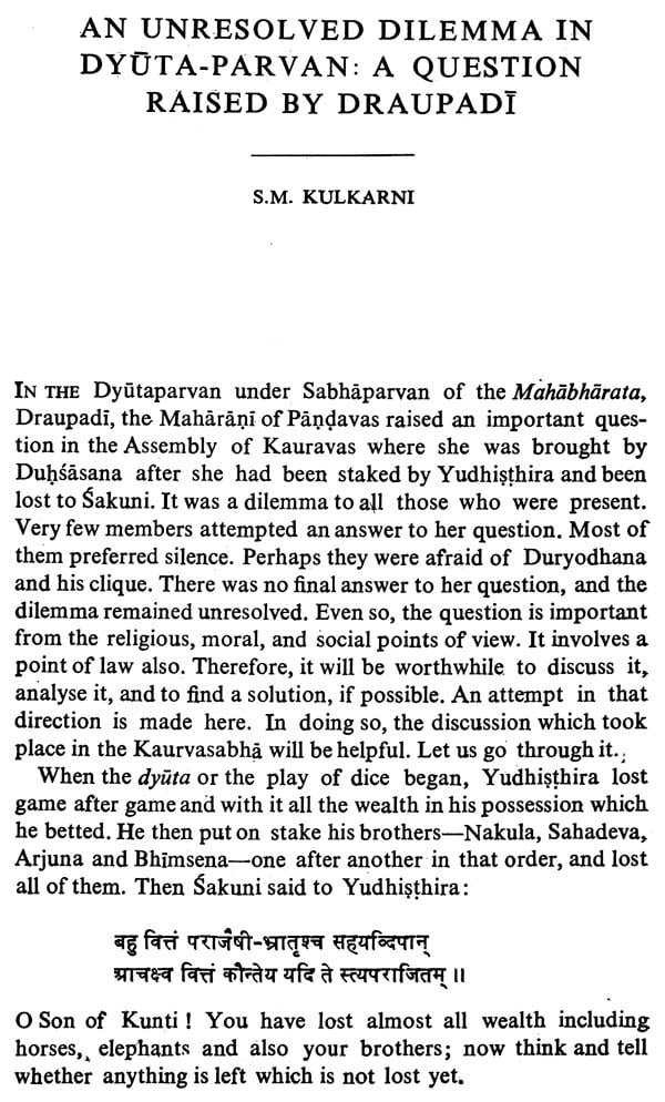 Moral Dilemmas in the Mahabharata