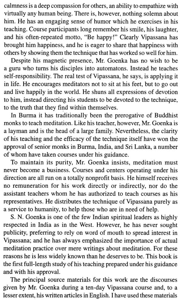 Vipassana Meditation (The Art of Living as Taught by S. N. Goenka)