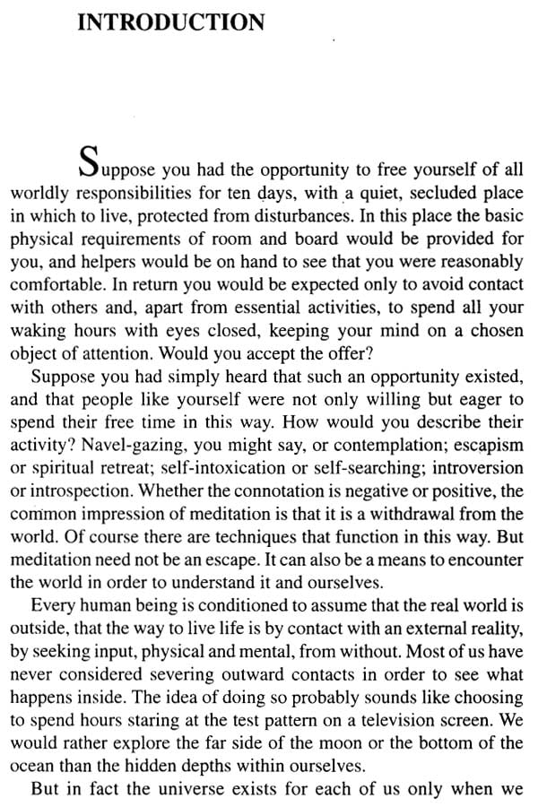 Vipassana Meditation (The Art of Living as Taught by S. N. Goenka)