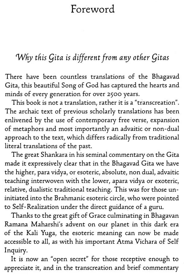 The Bhagavad Gita: A Transcreation of the song celestial