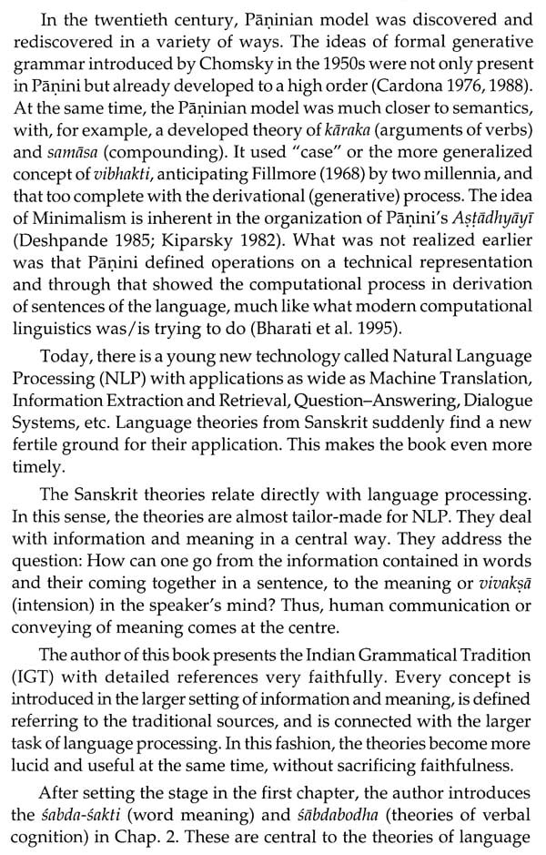 Sanskrit Parsing,Based on the Theories of Sabdabodha