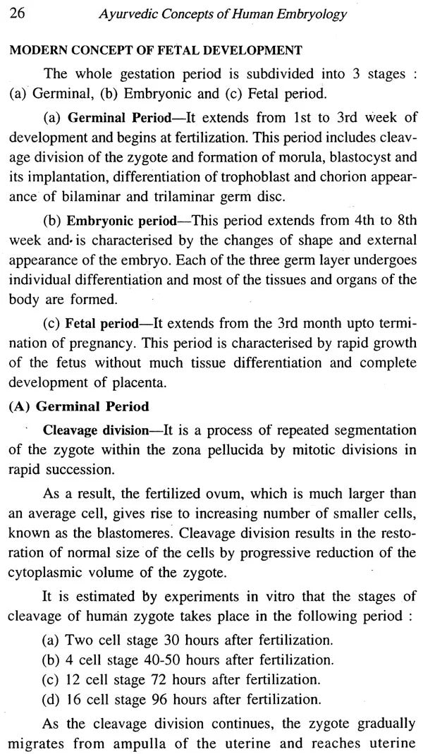 Ayurvedic Concepts of Human Embryology