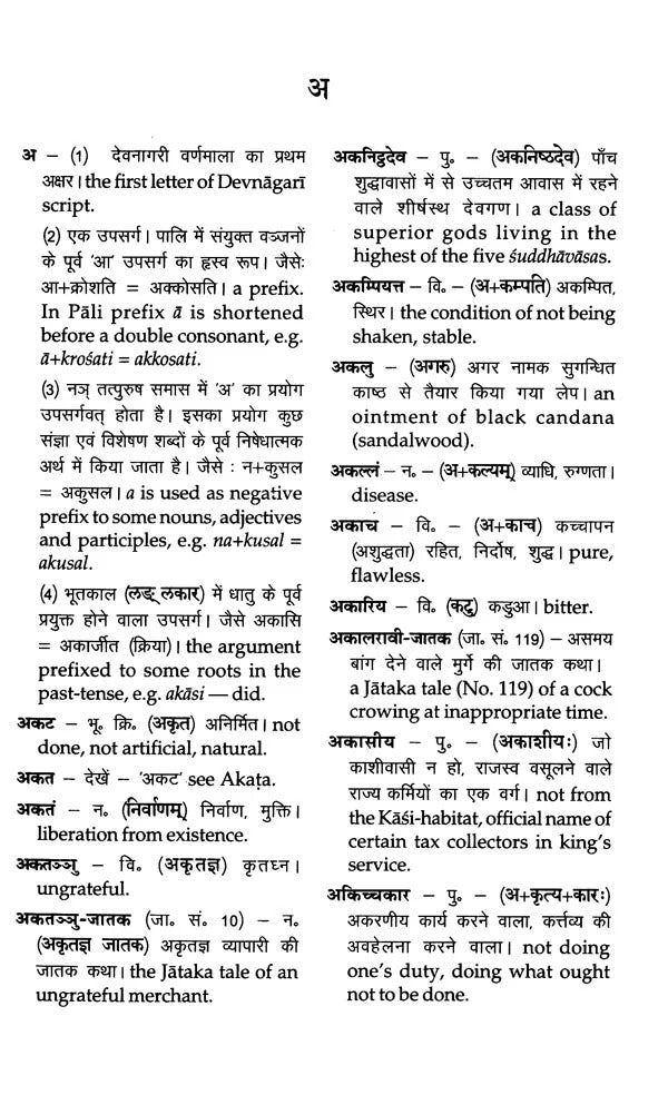 Dictionary of Pali Sanskrit - Hindi - English