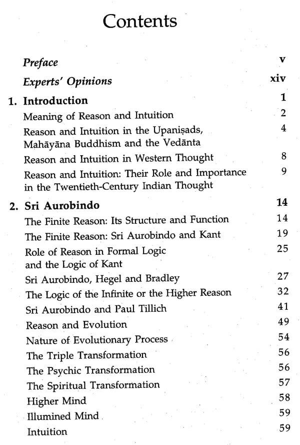 Concepts of Reason and Intuition (With Special Reference to Sri Aurobindo, K.C. Bhattacharyya and S. Radhakrishnan)