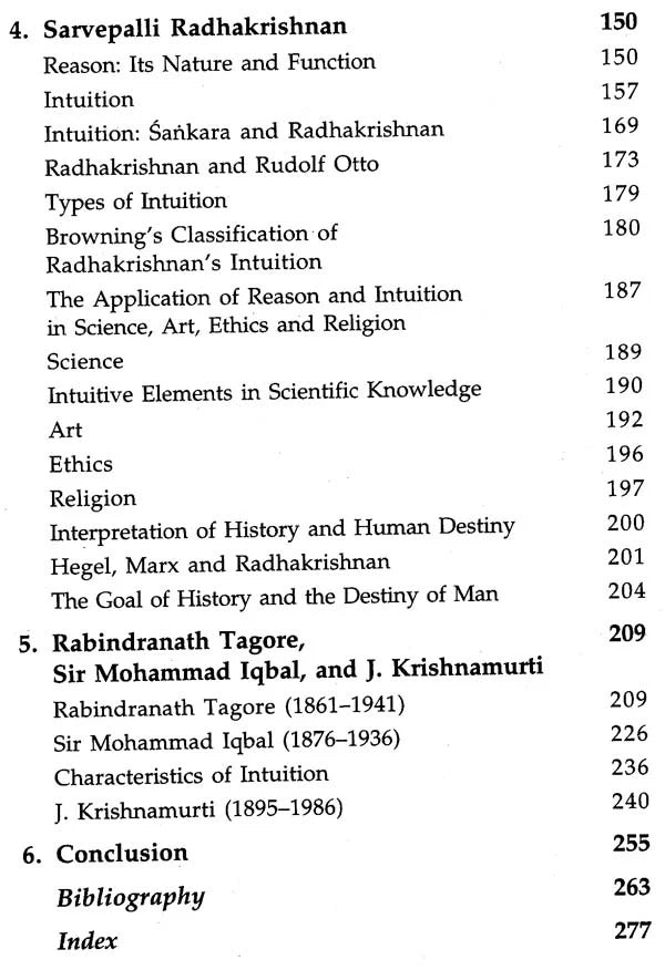 Concepts of Reason and Intuition (With Special Reference to Sri Aurobindo, K.C. Bhattacharyya and S. Radhakrishnan)