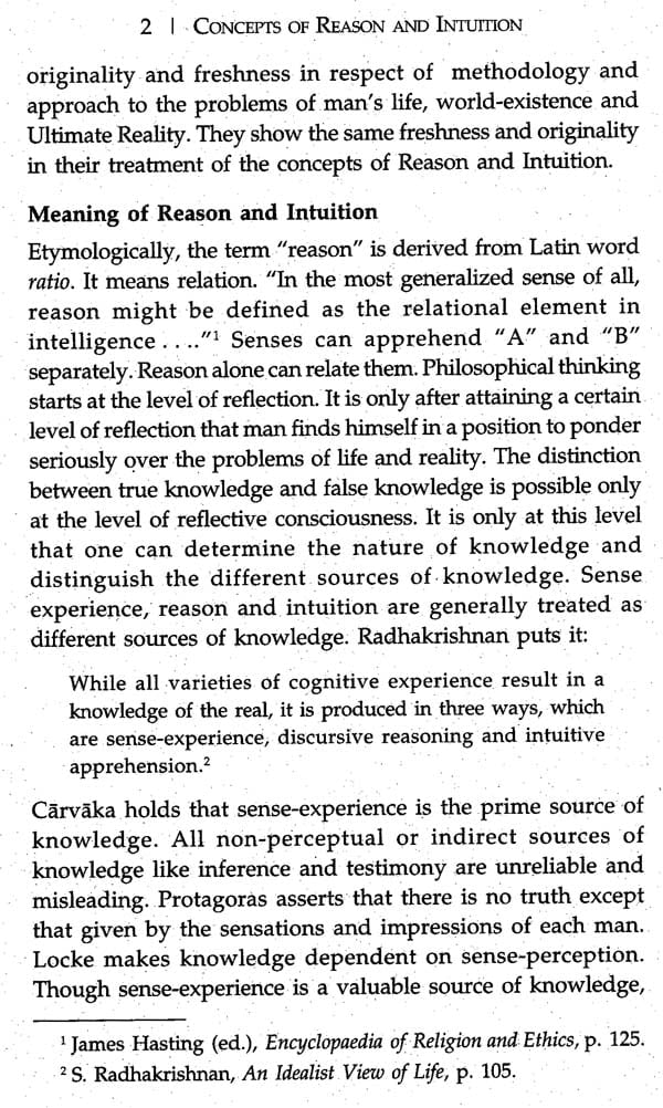 Concepts of Reason and Intuition (With Special Reference to Sri Aurobindo, K.C. Bhattacharyya and S. Radhakrishnan)