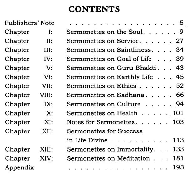 Sermonettes of Swami Sivananda