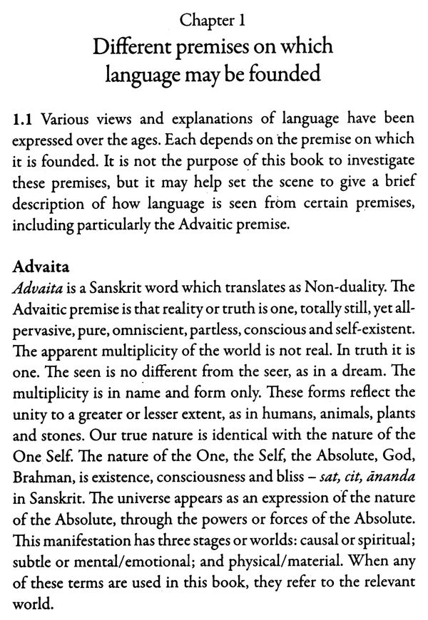 Sanskrit and the Advaitic View of Truth