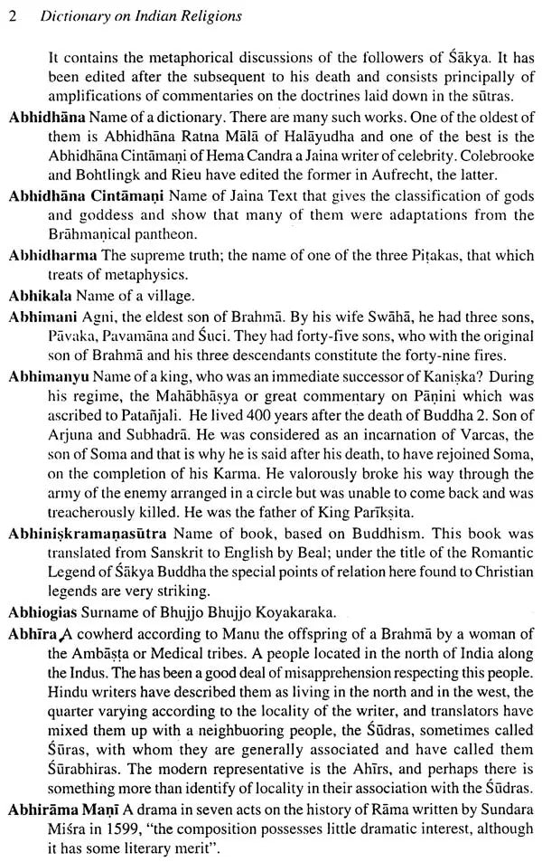 Dictionary On Indian Religions (in 2 Vol Set)